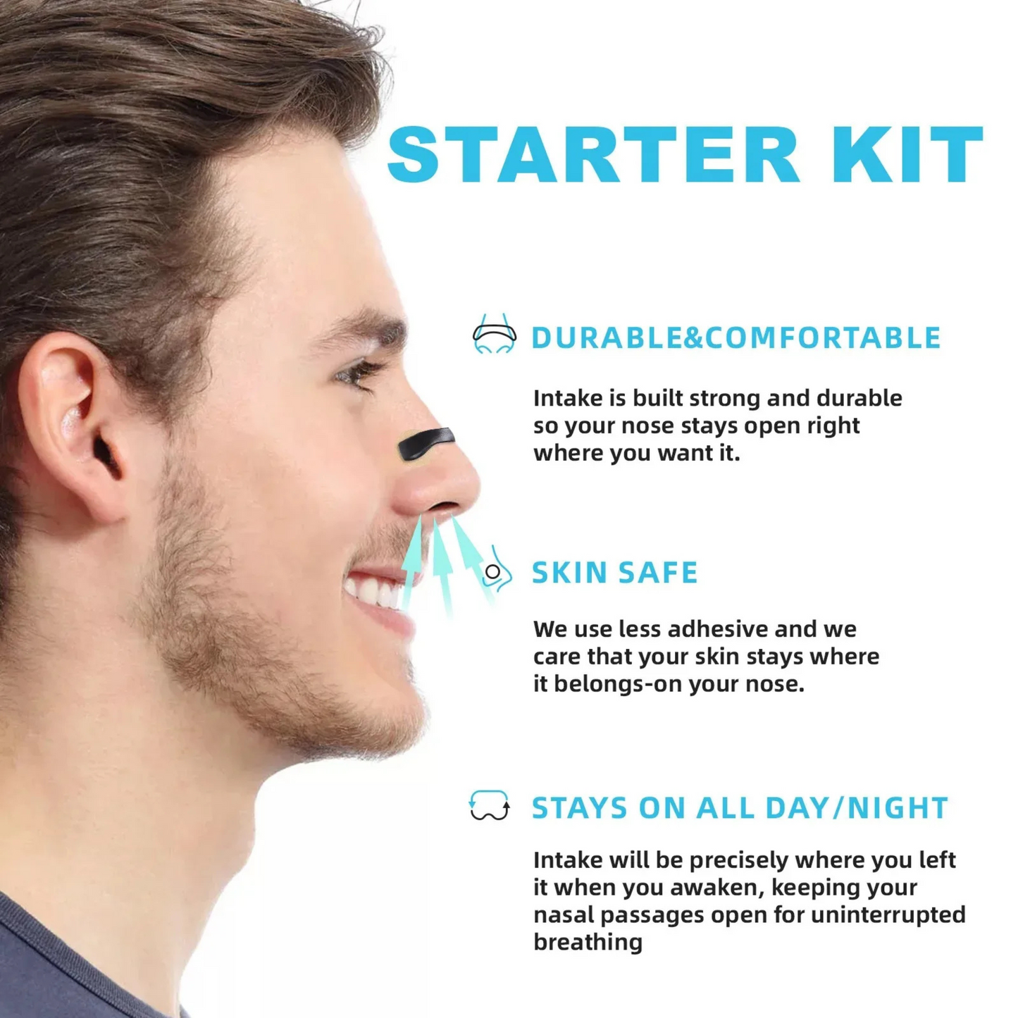 Nasal Breathing Dilators Starter Kit – Magnetic Nose Strips for Better Sleep & Sports Performance