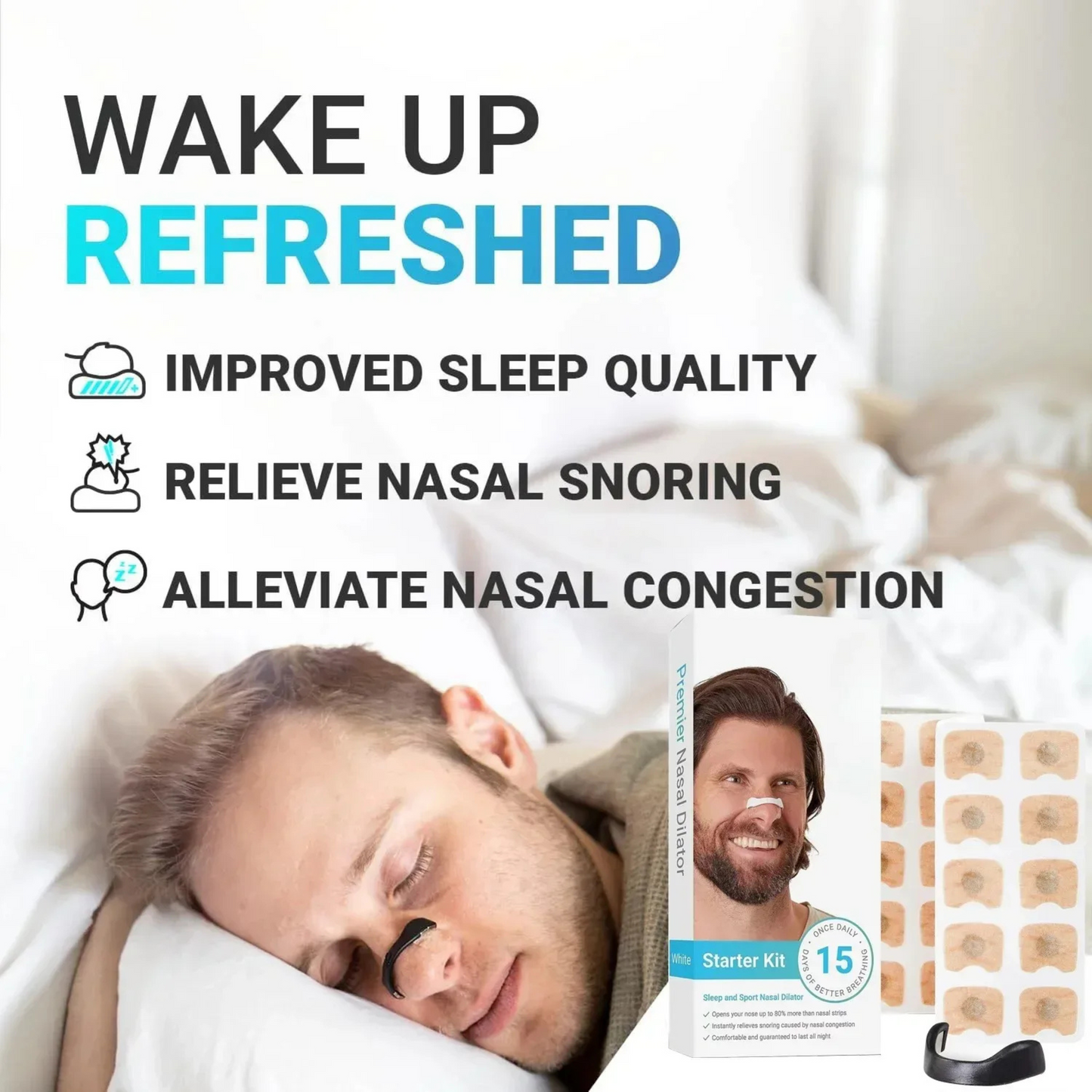 Nasal Breathing Dilators Starter Kit – Magnetic Nose Strips for Better Sleep & Sports Performance
