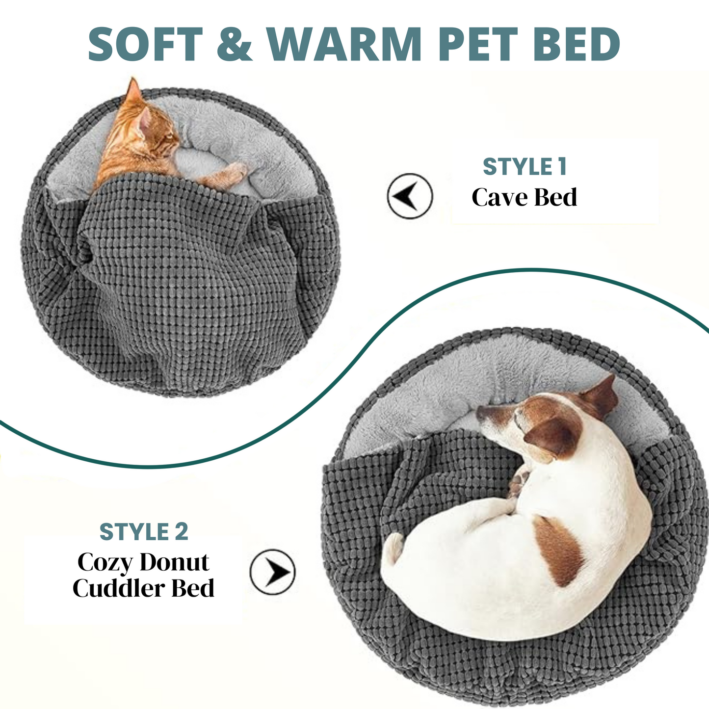 CalmNest Orthopedic Anti-Anxiety Pet Bed