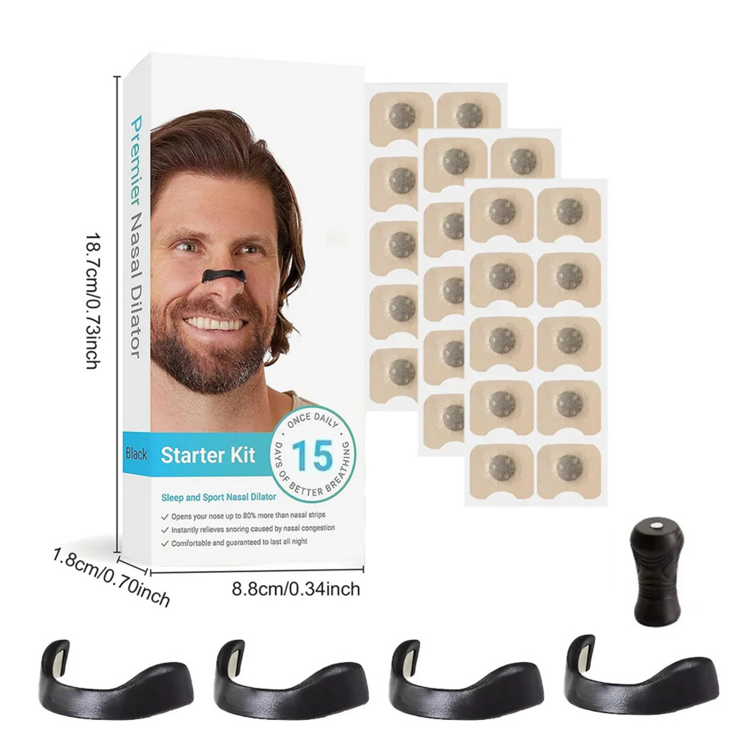 Nasal Breathing Dilators Starter Kit – Magnetic Nose Strips for Better Sleep & Sports Performance
